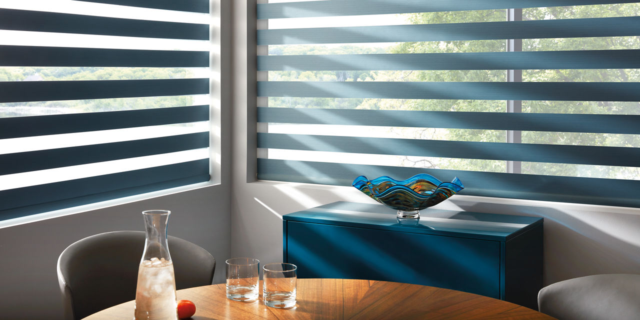 Designer Banded Shades in Zoey Baltic Sea