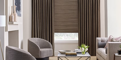 Alustra Woven Textures with Design Studio Side Panels & Drapery